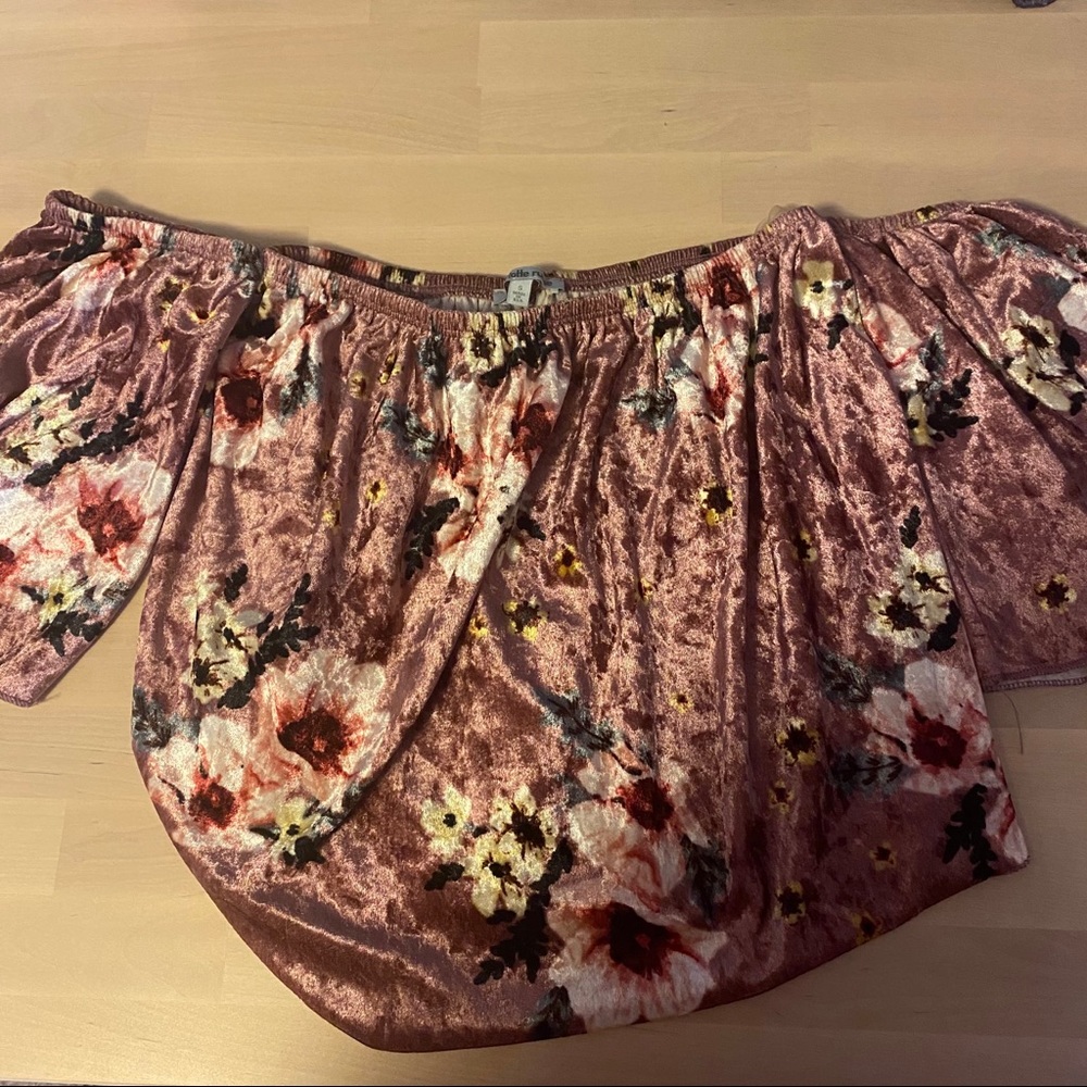 Floral Velvet Crop Top